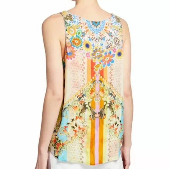 JOHNNY WAS TABITHA REVERSIBLE FLORAL PRINT TANK SIZE M - Picture 2 of 13